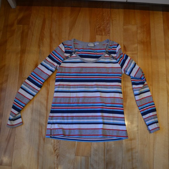 Anthropologie Brand Size XS Striped Gray Long Sleeve - Picture 1 of 3